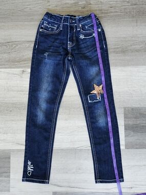 VIGOSS Girls' Dark Blue Embellished Skinny Jeans